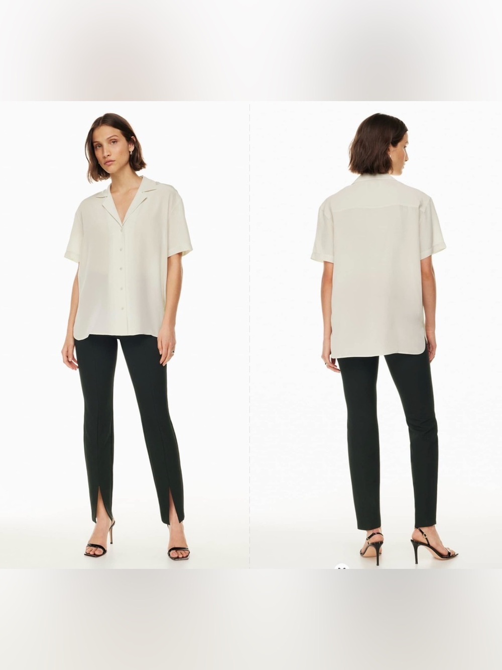 Babaton Academy Silk Button up Shortsleeve Blouse Sz S